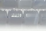 CBC825 15.5 inches 10*11mm tube blue chalcedony gemstone beads