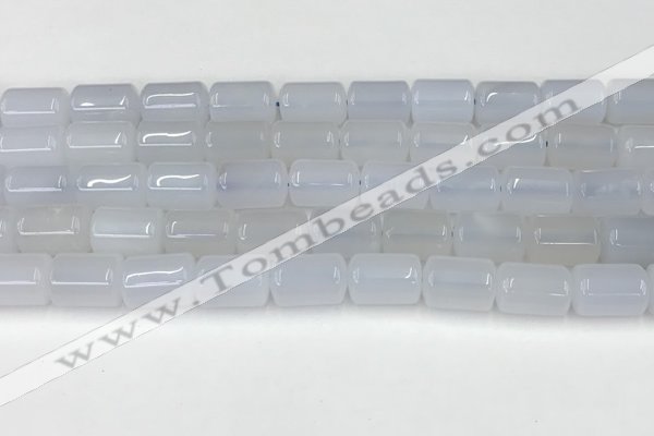 CBC829 15.5 inches 10*14mm tube blue chalcedony gemstone beads