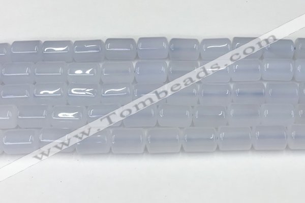 CBC832 15.5 inches 10*14mm tube blue chalcedony gemstone beads