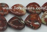 CBD01 15.5 inches 20*20mm heart brecciated jasper gemstone beads