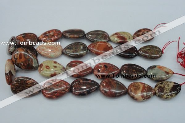 CBD03 15.5 inches 22*30mm flat teardrop brecciated jasper gemstone beads