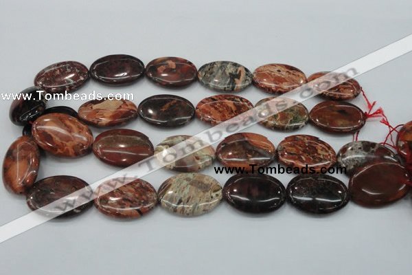 CBD04 15.5 inches 22*30mm oval brecciated jasper gemstone beads