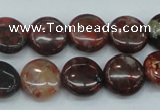 CBD05 15.5 inches 15mm flat round brecciated jasper gemstone beads