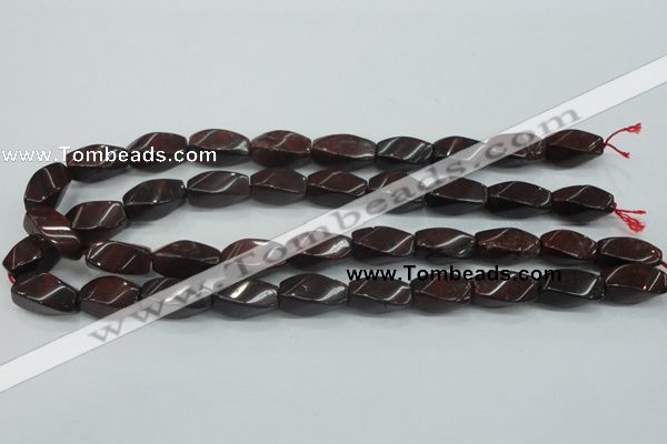 CBD12 15.5 inches 10*20mm twisted rice brecciated jasper gemstone beads