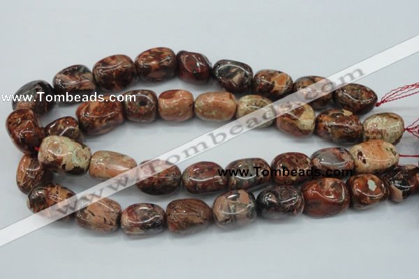 CBD14 15.5 inches 14*22mm nugget brecciated jasper gemstone beads