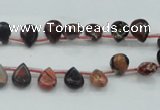 CBD15 6*8mm top-drilled teardrop brecciated jasper gemstone beads