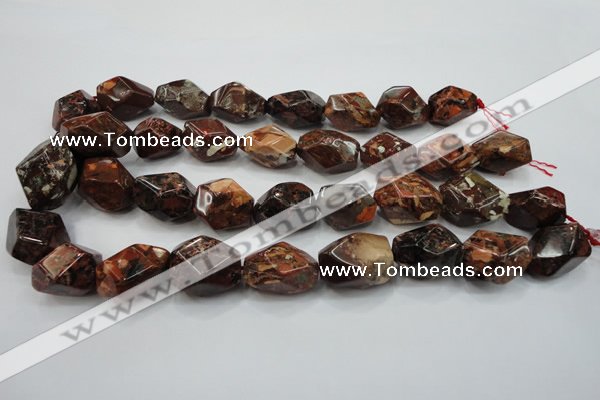 CBD28 15.5 inches 15*24mm faceted nuggets brecciated jasper gemstone beads