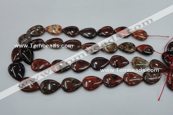 CBD34 15.5 inches 18*25mm flat teardrop brecciated jasper gemstone beads