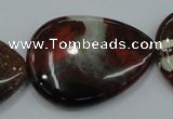 CBD35 15.5 inches 30*40mm flat teardrop brecciated jasper gemstone beads