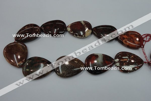 CBD35 15.5 inches 30*40mm flat teardrop brecciated jasper gemstone beads