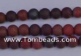 CBD360 15.5 inches 4mm round matte poppy jasper beads wholesale