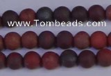 CBD361 15.5 inches 6mm round matte poppy jasper beads wholesale