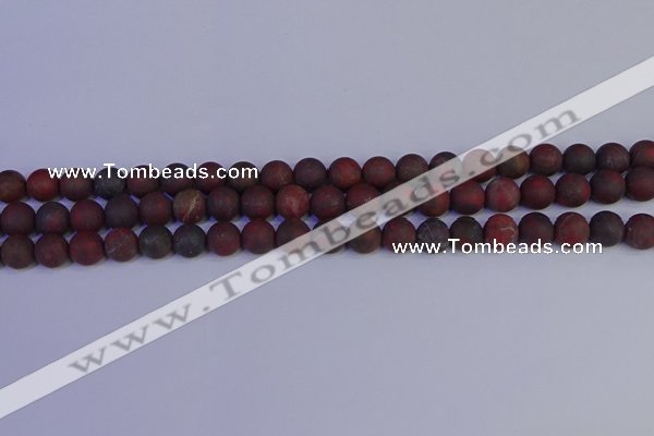 CBD362 15.5 inches 8mm round matte poppy jasper beads wholesale