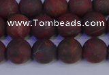 CBD363 15.5 inches 10mm round matte poppy jasper beads wholesale