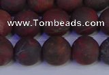 CBD364 15.5 inches 12mm round matte poppy jasper beads wholesale