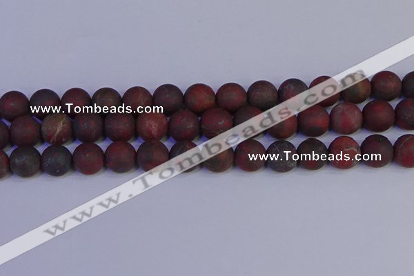 CBD365 15.5 inches 14mm round matte poppy jasper beads wholesale