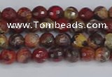 CBD368 15.5 inches 4mm faceted round brecciated jasper beads