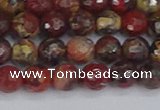 CBD369 15.5 inches 6mm faceted round brecciated jasper beads