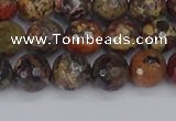 CBD370 15.5 inches 8mm faceted round brecciated jasper beads