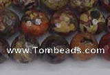 CBD371 15.5 inches 10mm faceted round brecciated jasper beads