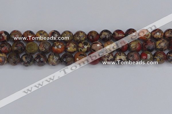 CBD372 15.5 inches 12mm faceted round brecciated jasper beads