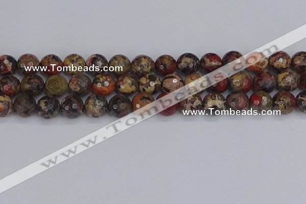 CBD372 15.5 inches 12mm faceted round brecciated jasper beads