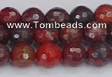 CBD377 15.5 inches 8mm faceted round poppy jasper beads