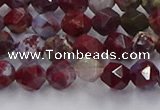 CBD383 15.5 inches 6mm faceted nuggets brecciated jasper beads