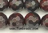 CBD393 15 inches 12mm faceted round brecciated jasper beads