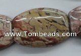 CBD75 15.5 inches 25*35mm flat drum brecciated jasper gemstone beads