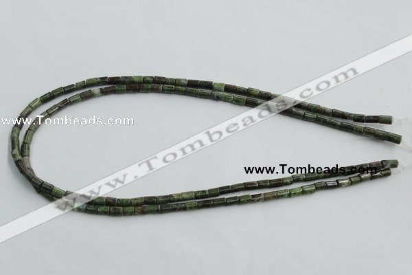 CBG07 15.5 inches 4*6mm cylinder bronze green gemstone beads