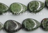 CBG10 15.5 inches 15*20mm flat teardrop bronze green gemstone beads