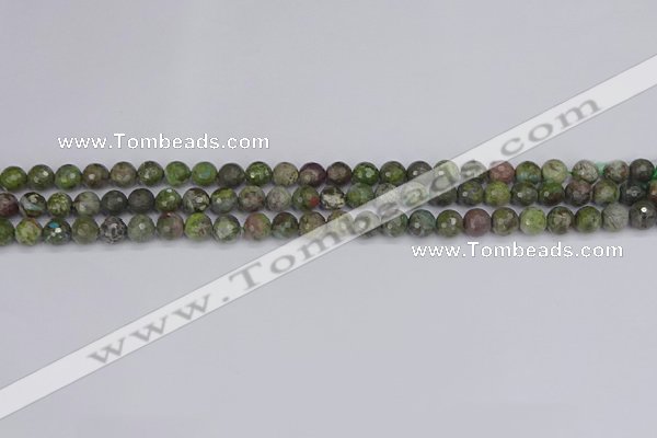 CBG100 15.5 inches 4mm faceted round bronze green gemstone beads