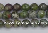 CBG101 15.5 inches 6mm faceted round bronze green gemstone beads