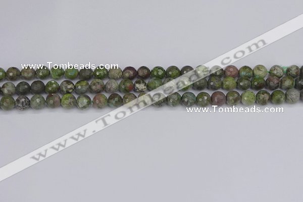 CBG101 15.5 inches 6mm faceted round bronze green gemstone beads