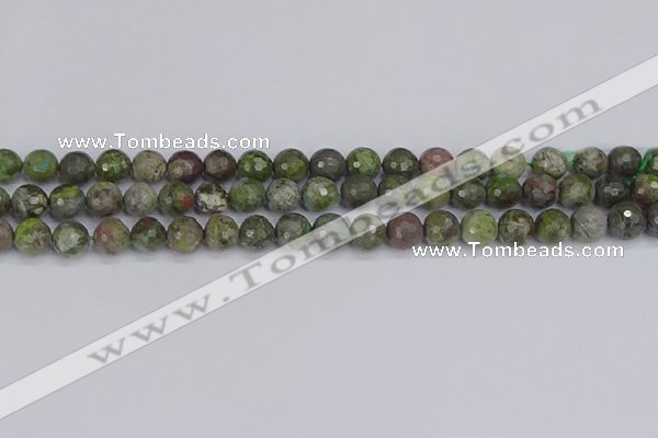 CBG102 15.5 inches 8mm faceted round bronze green gemstone beads