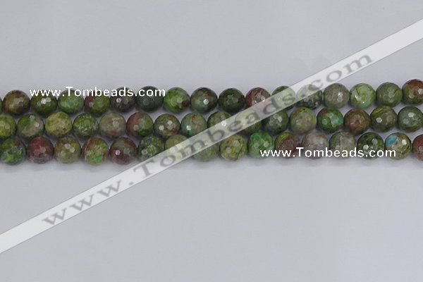 CBG103 15.5 inches 10mm faceted round bronze green gemstone beads