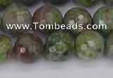 CBG104 15.5 inches 12mm faceted round bronze green gemstone beads