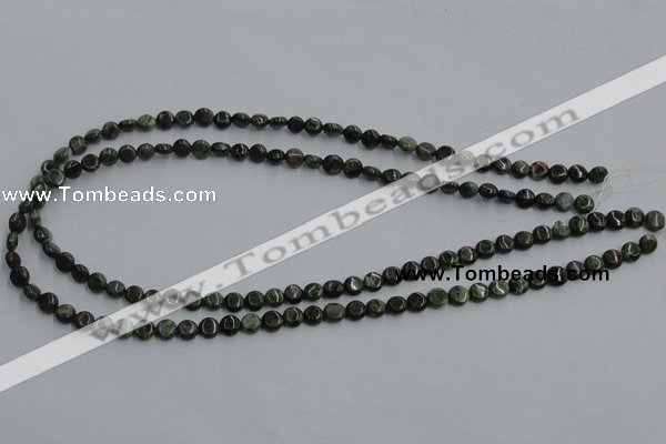 CBG11 15.5 inches 6mm flat round bronze green gemstone beads