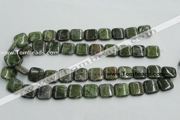 CBG17 15.5 inches 18*18mm square bronze green gemstone beads wholesale