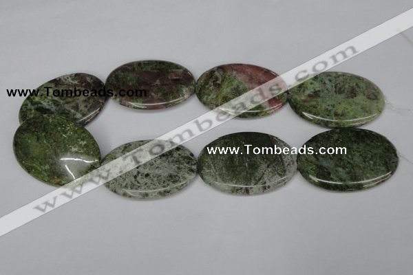 CBG33 15.5 inches 35*50mm oval bronze green gemstone beads