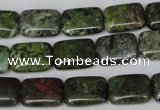 CBG45 15.5 inches 10*14mm rectangle bronze green gemstone beads