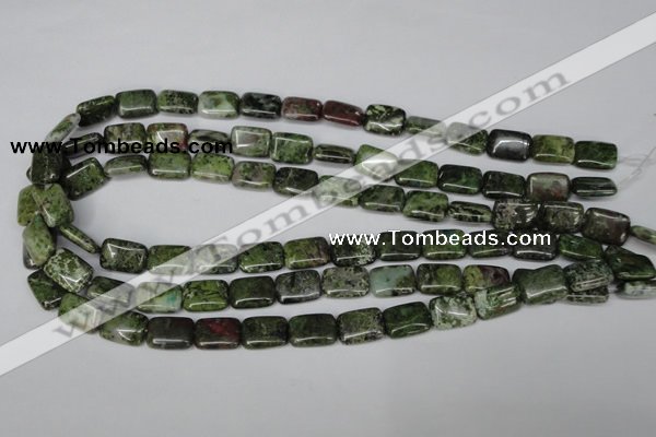 CBG45 15.5 inches 10*14mm rectangle bronze green gemstone beads