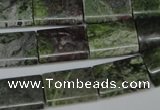 CBG52 15.5 inches 13*18mm flat tube bronze green gemstone beads