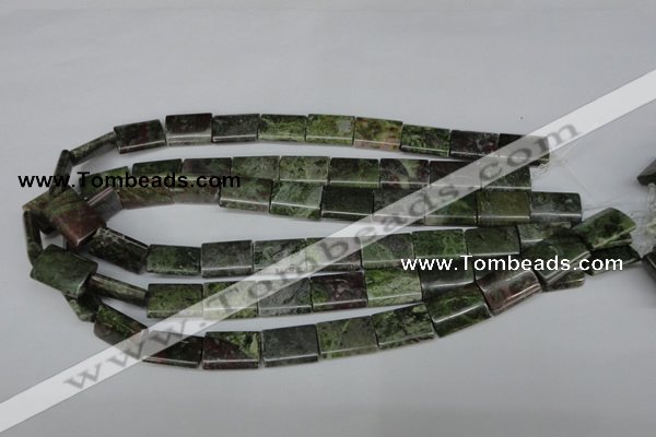 CBG52 15.5 inches 13*18mm flat tube bronze green gemstone beads