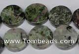 CBG61 15.5 inches 18mm coin bronze green gemstone beads