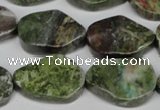 CBG67 15.5 inches 18*25mm wavy teardrop bronze green gemstone beads