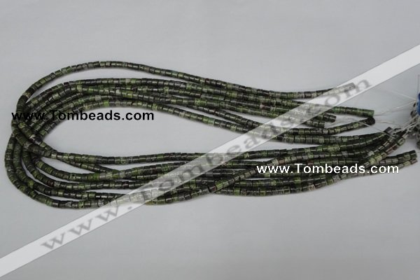 CBG74 15.5 inches 3*4mm heishi bronze green gemstone beads