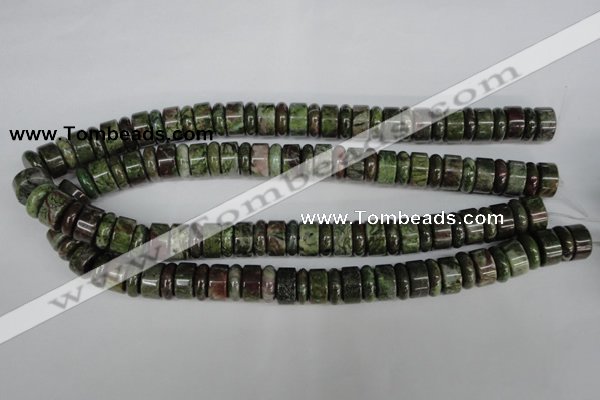 CBG80 15.5 inches 5*14mm & 7*14mm rondelle bronze green gemstone beads