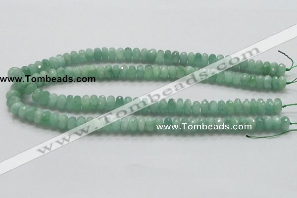 CBJ02 15.5 inches 6*10mm faceted rondelle jade beads wholesale